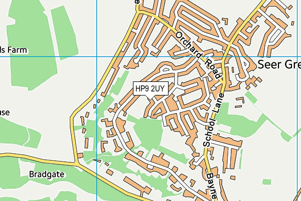 HP9 2UY map - OS VectorMap District (Ordnance Survey)
