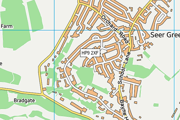 HP9 2XF map - OS VectorMap District (Ordnance Survey)