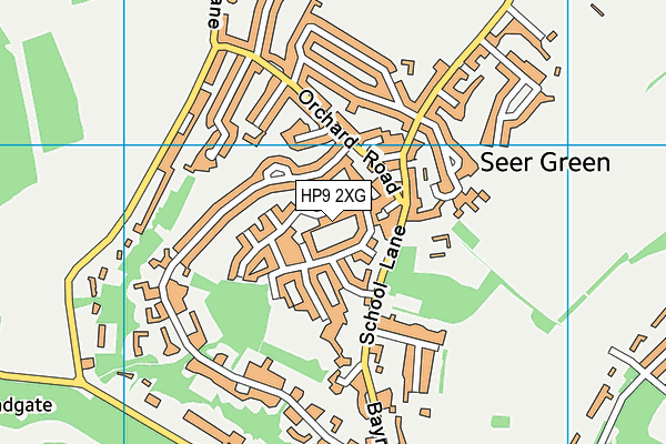 HP9 2XG map - OS VectorMap District (Ordnance Survey)
