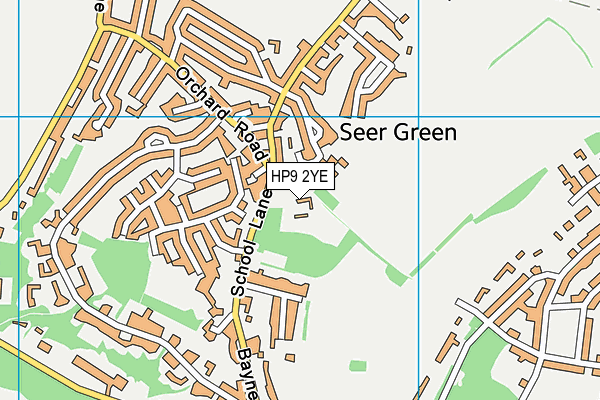 HP9 2YE map - OS VectorMap District (Ordnance Survey)