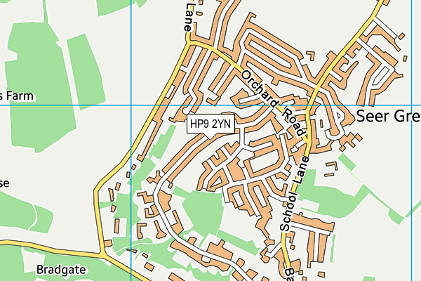 HP9 2YN map - OS VectorMap District (Ordnance Survey)