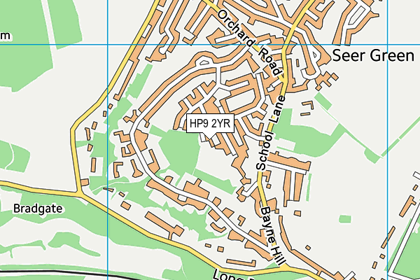 HP9 2YR map - OS VectorMap District (Ordnance Survey)