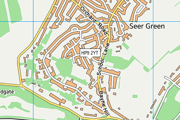 HP9 2YT map - OS VectorMap District (Ordnance Survey)
