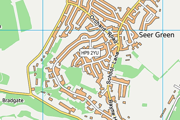 HP9 2YU map - OS VectorMap District (Ordnance Survey)