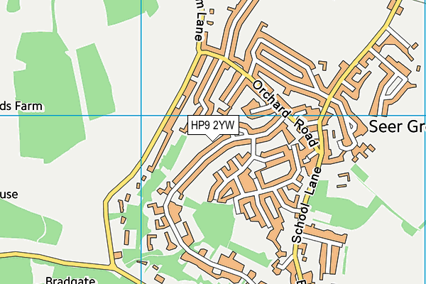 HP9 2YW map - OS VectorMap District (Ordnance Survey)