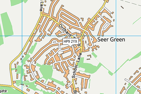 HP9 2YX map - OS VectorMap District (Ordnance Survey)