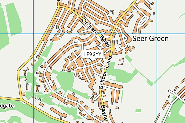 HP9 2YY map - OS VectorMap District (Ordnance Survey)