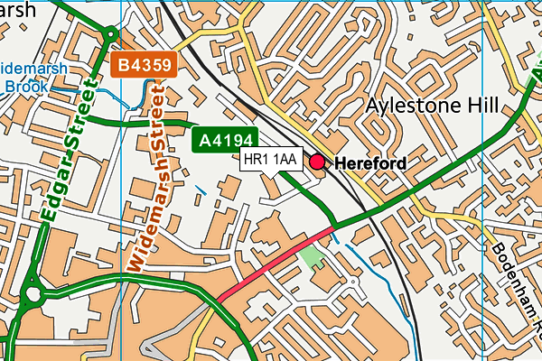 HR1 1AA map - OS VectorMap District (Ordnance Survey)