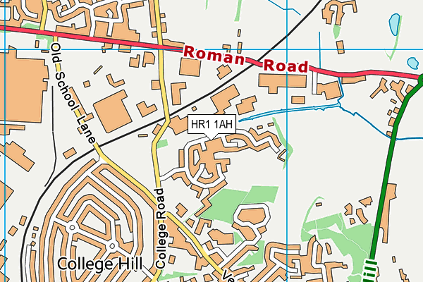 Victoria Park (Hereford) map (HR1 1AH) - OS VectorMap District (Ordnance Survey)