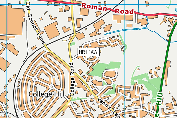 HR1 1AW map - OS VectorMap District (Ordnance Survey)