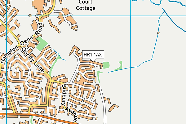 HR1 1AX map - OS VectorMap District (Ordnance Survey)