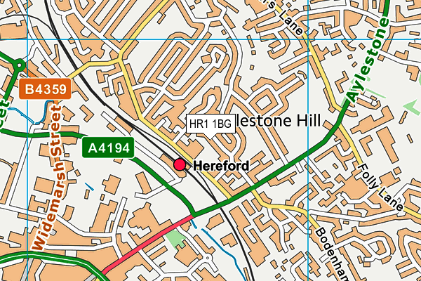 HR1 1BG map - OS VectorMap District (Ordnance Survey)