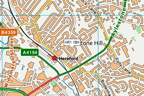 HR1 1BH map - OS VectorMap District (Ordnance Survey)