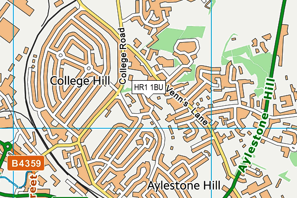 HR1 1BU map - OS VectorMap District (Ordnance Survey)