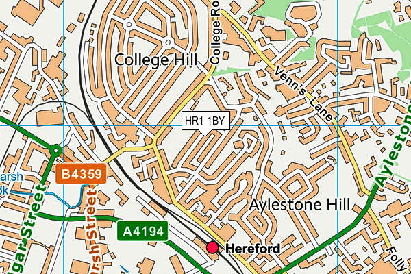 HR1 1BY map - OS VectorMap District (Ordnance Survey)