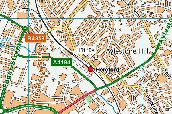 HR1 1DA map - OS VectorMap District (Ordnance Survey)
