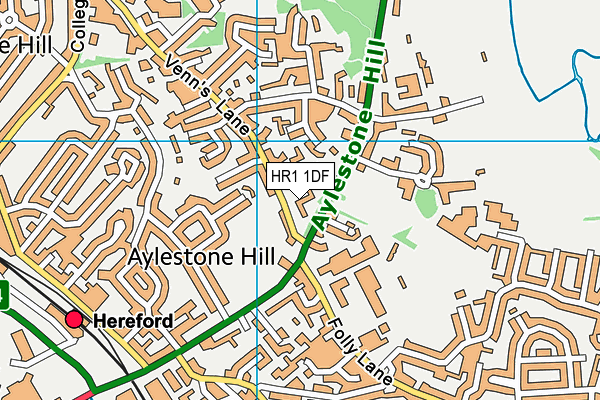 HR1 1DF map - OS VectorMap District (Ordnance Survey)