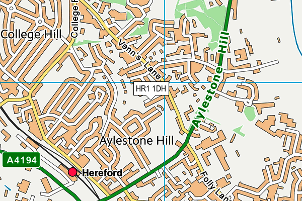 HR1 1DH map - OS VectorMap District (Ordnance Survey)