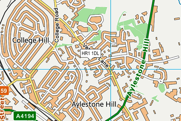 HR1 1DL map - OS VectorMap District (Ordnance Survey)