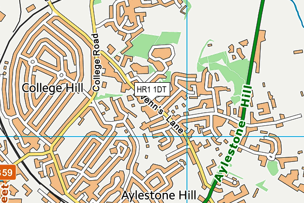 HR1 1DT map - OS VectorMap District (Ordnance Survey)