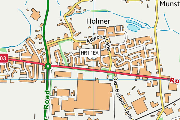 HR1 1EA map - OS VectorMap District (Ordnance Survey)