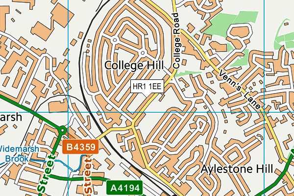 HR1 1EE map - OS VectorMap District (Ordnance Survey)