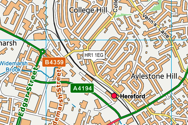 HR1 1EG map - OS VectorMap District (Ordnance Survey)