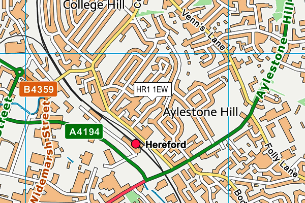 HR1 1EW map - OS VectorMap District (Ordnance Survey)