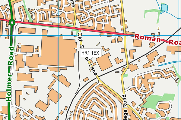 Hereford Pegasus Fc map (HR1 1EX) - OS VectorMap District (Ordnance Survey)
