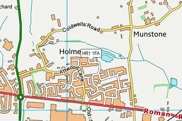 HR1 1FA map - OS VectorMap District (Ordnance Survey)