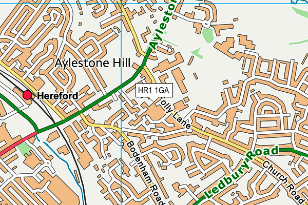 HR1 1GA map - OS VectorMap District (Ordnance Survey)