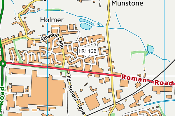 HR1 1GB map - OS VectorMap District (Ordnance Survey)