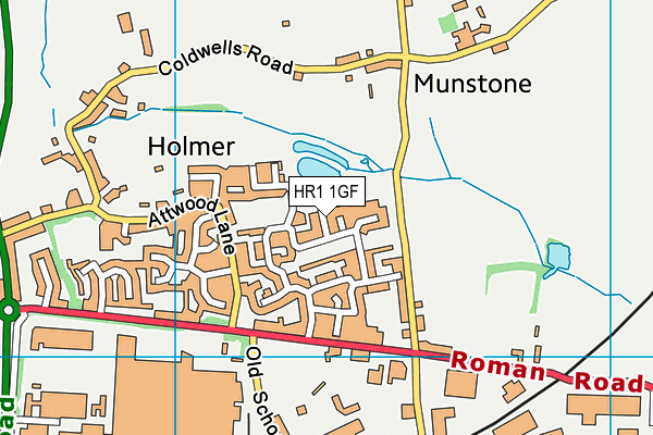 HR1 1GF map - OS VectorMap District (Ordnance Survey)