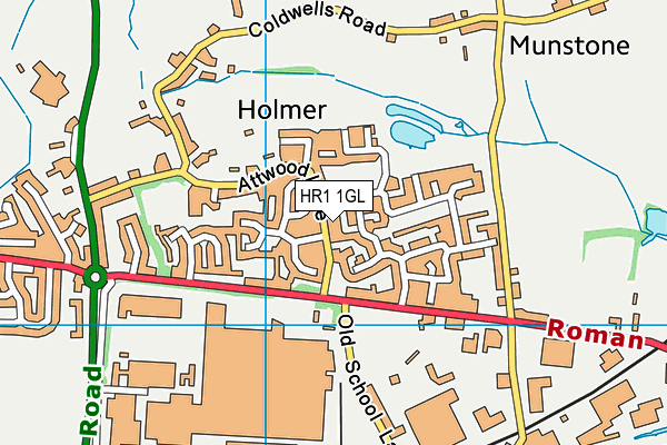 HR1 1GL map - OS VectorMap District (Ordnance Survey)