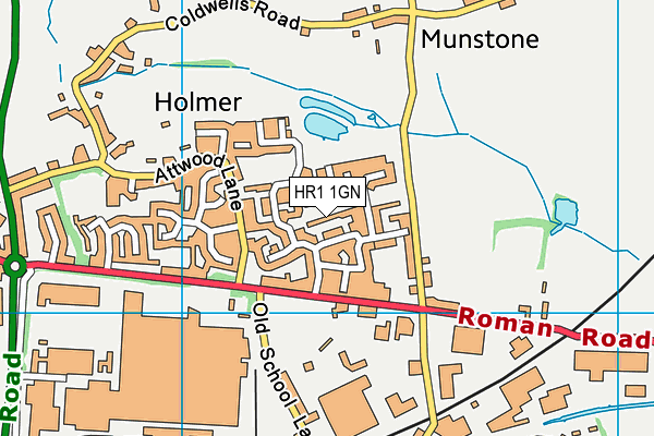 HR1 1GN map - OS VectorMap District (Ordnance Survey)