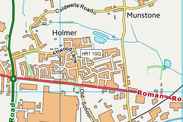 HR1 1GQ map - OS VectorMap District (Ordnance Survey)