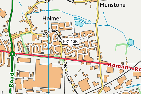 HR1 1GR map - OS VectorMap District (Ordnance Survey)