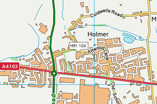HR1 1GX map - OS VectorMap District (Ordnance Survey)