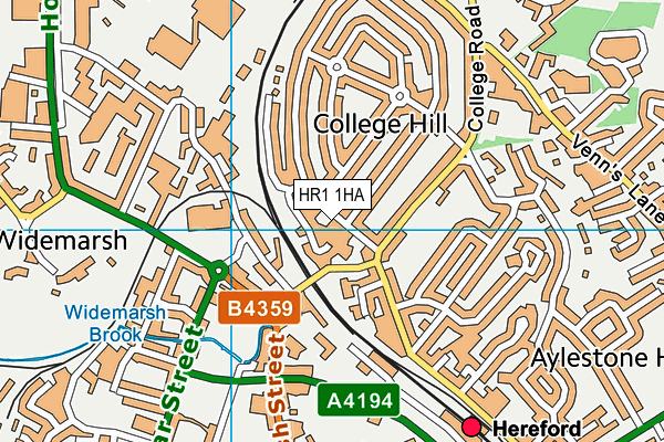 HR1 1HA map - OS VectorMap District (Ordnance Survey)