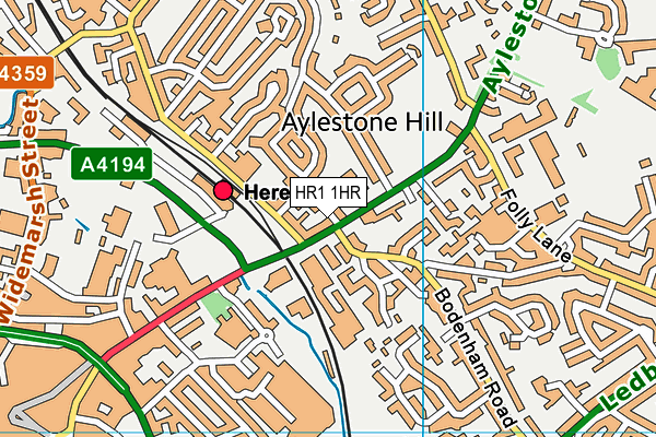 HR1 1HR map - OS VectorMap District (Ordnance Survey)