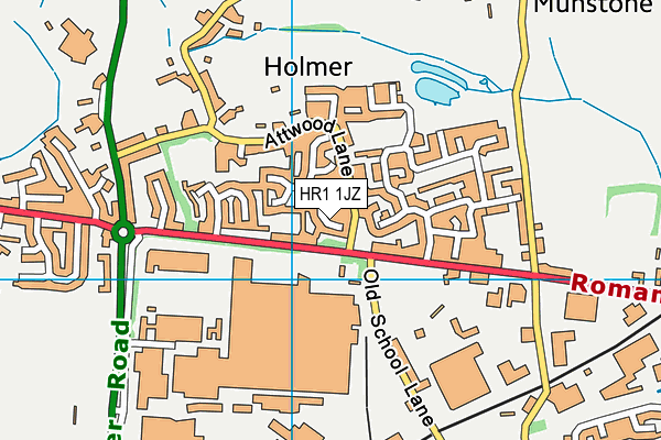 HR1 1JZ map - OS VectorMap District (Ordnance Survey)