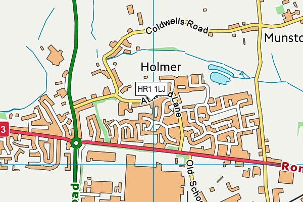 HR1 1LJ map - OS VectorMap District (Ordnance Survey)