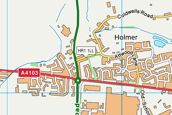 Holmer Park Spa And Health Club map (HR1 1LL) - OS VectorMap District (Ordnance Survey)
