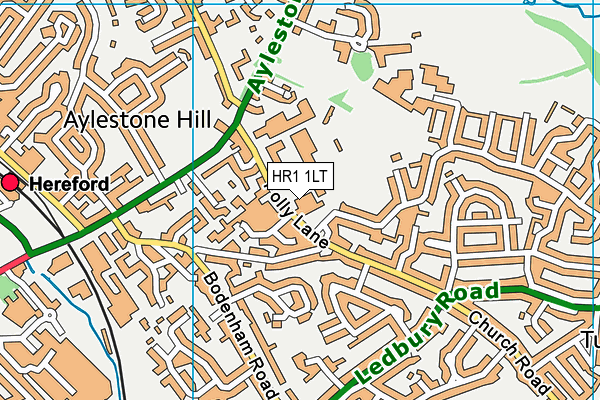 Hereford College of Arts map (HR1 1LT) - OS VectorMap District (Ordnance Survey)