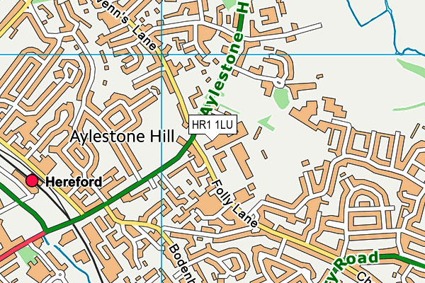 Hereford Sixth Form College map (HR1 1LU) - OS VectorMap District (Ordnance Survey)