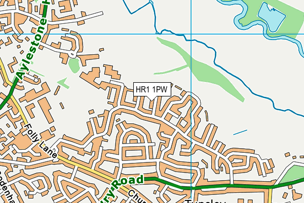 HR1 1PW map - OS VectorMap District (Ordnance Survey)