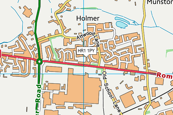 HR1 1PY map - OS VectorMap District (Ordnance Survey)