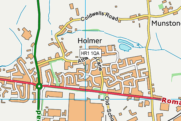 HR1 1QA map - OS VectorMap District (Ordnance Survey)