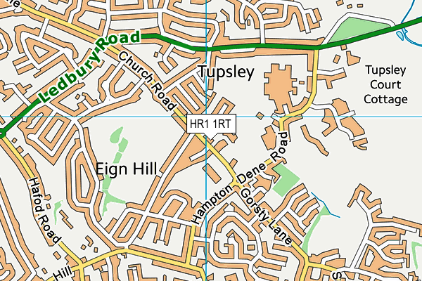 Hampton Dene Primary School map (HR1 1RT) - OS VectorMap District (Ordnance Survey)