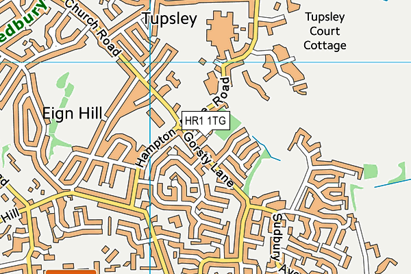 HR1 1TG map - OS VectorMap District (Ordnance Survey)